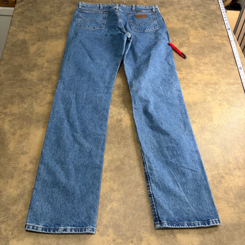Wrangler 47MWZ Regular Fit Jeans Mens 36x38 Blue Cowboy Cut Denim 47MWZSW *FLAW*